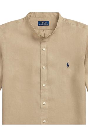 Camicia in lino color sabbia RALPH LAUREN | 710968925004BEIGE